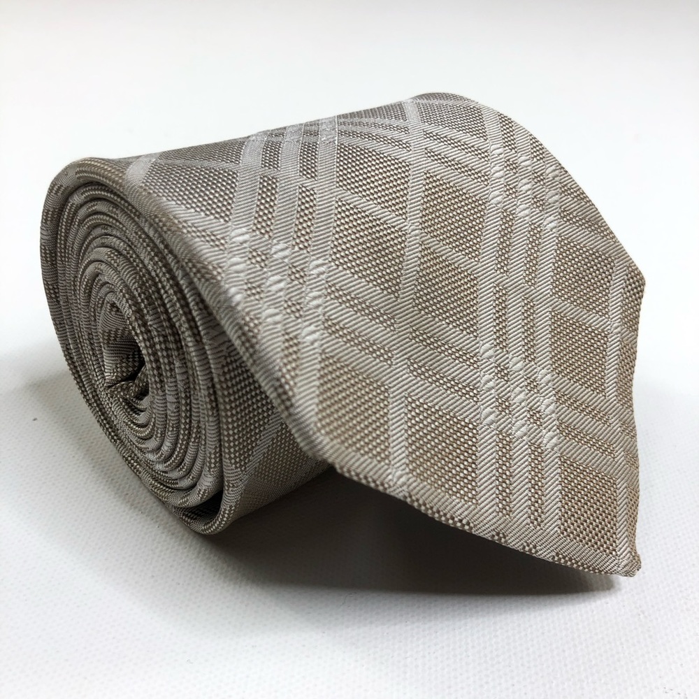 Burberry London Mens 100% silk tie tan